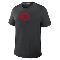 T-shirt Nike noir pour homme, collection authentique des Reds de Cincinnati, performance en tri-mélange.