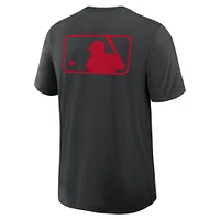 T-shirt Nike noir pour homme, collection authentique des Reds de Cincinnati, performance en tri-mélange.