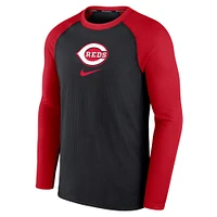 T-shirt à manches longues Nike Cincinnati Reds Authentic Collection Game Raglan Performance pour homme, noir