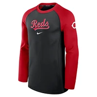 T-shirt à manches longues Nike Cincinnati Reds Authentic Collection Game Time Raglan Performance pour homme, noir