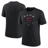 Men's Nike Black Cincinnati Reds Authentic Collection Tri-Blend Performance T-Shirt