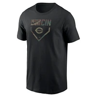 T-shirt camouflage Nike noir Cincinnati Reds pour homme