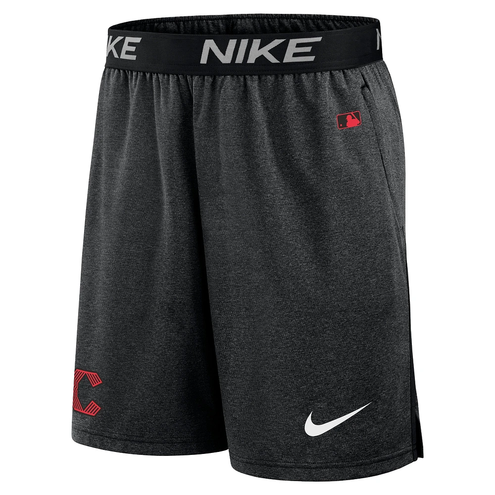 Short d'entraînement de performance Nike Black Cincinnati Reds City Connect Authentic Collection pour homme