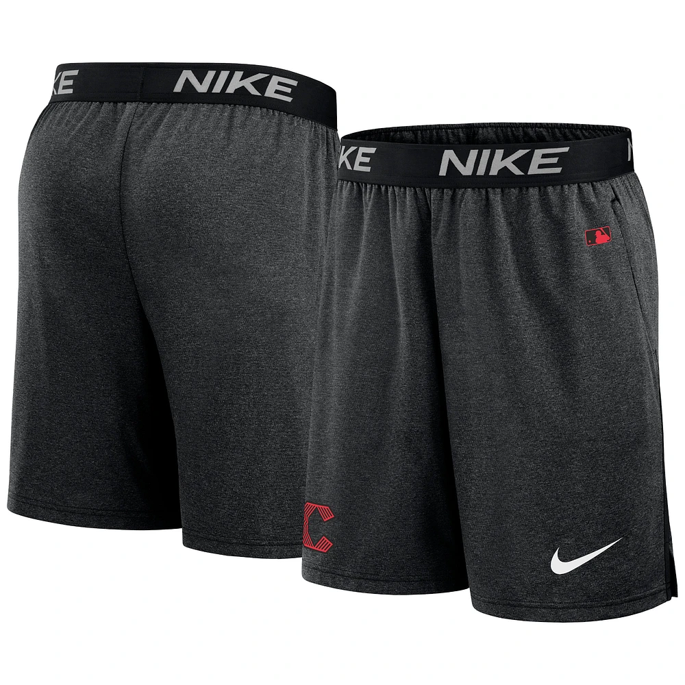 Short d'entraînement de performance Nike Black Cincinnati Reds City Connect Authentic Collection pour homme