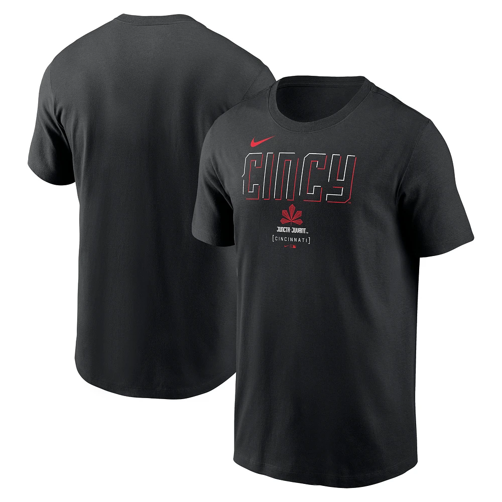 T-shirt Nike noir avec grand logo des Cincinnati Reds City Connect pour homme