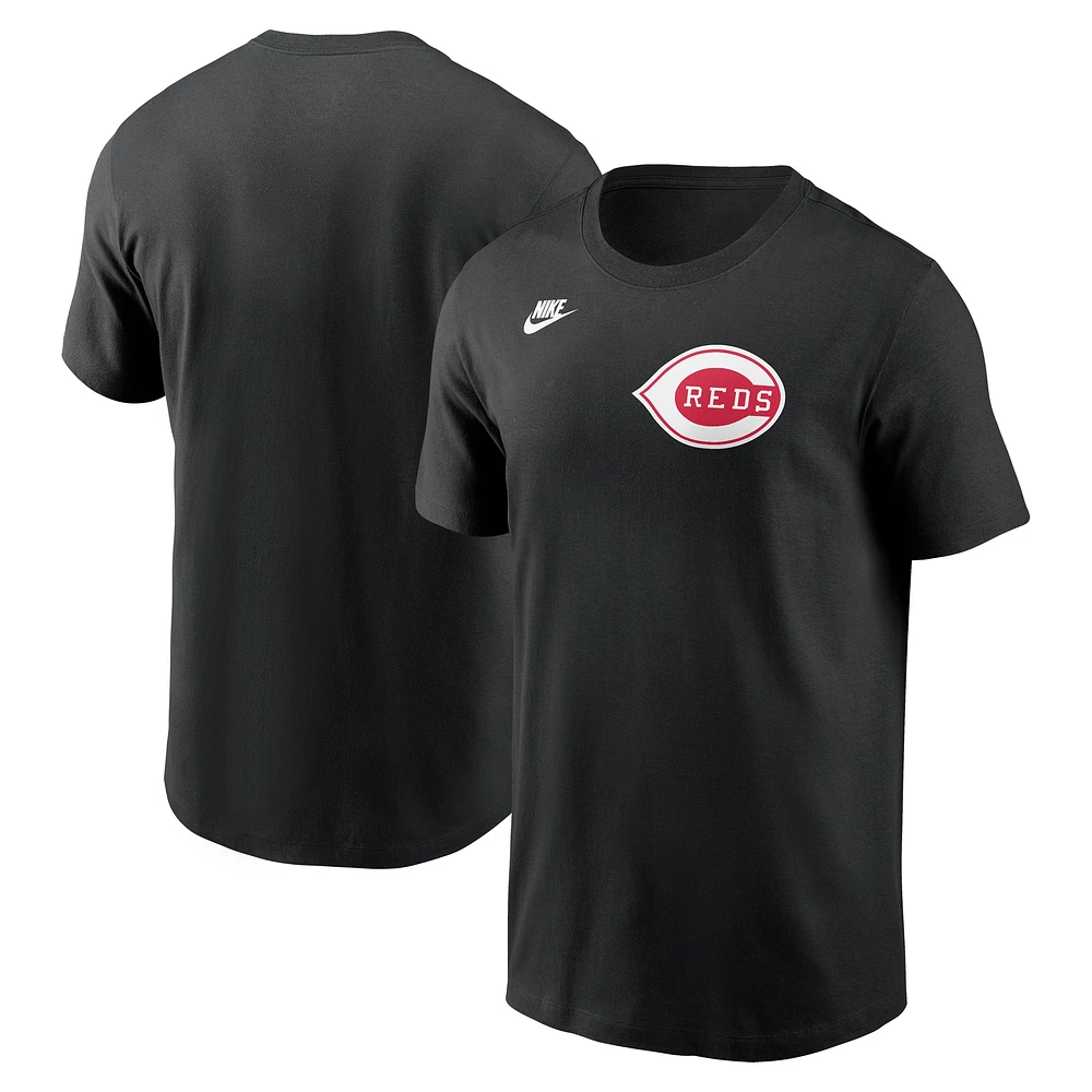T-shirt Nike noir pour homme avec logo Cooperstown des Cincinnati Reds