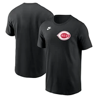 T-shirt Nike noir pour homme avec logo Cooperstown des Cincinnati Reds
