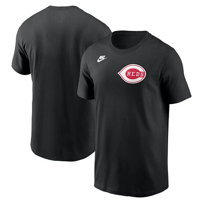 T-shirt Nike noir pour homme avec logo Cooperstown des Cincinnati Reds