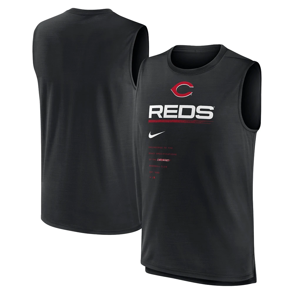 Débardeur pour homme Nike Cincinnati Reds Exceed Performance - Noir