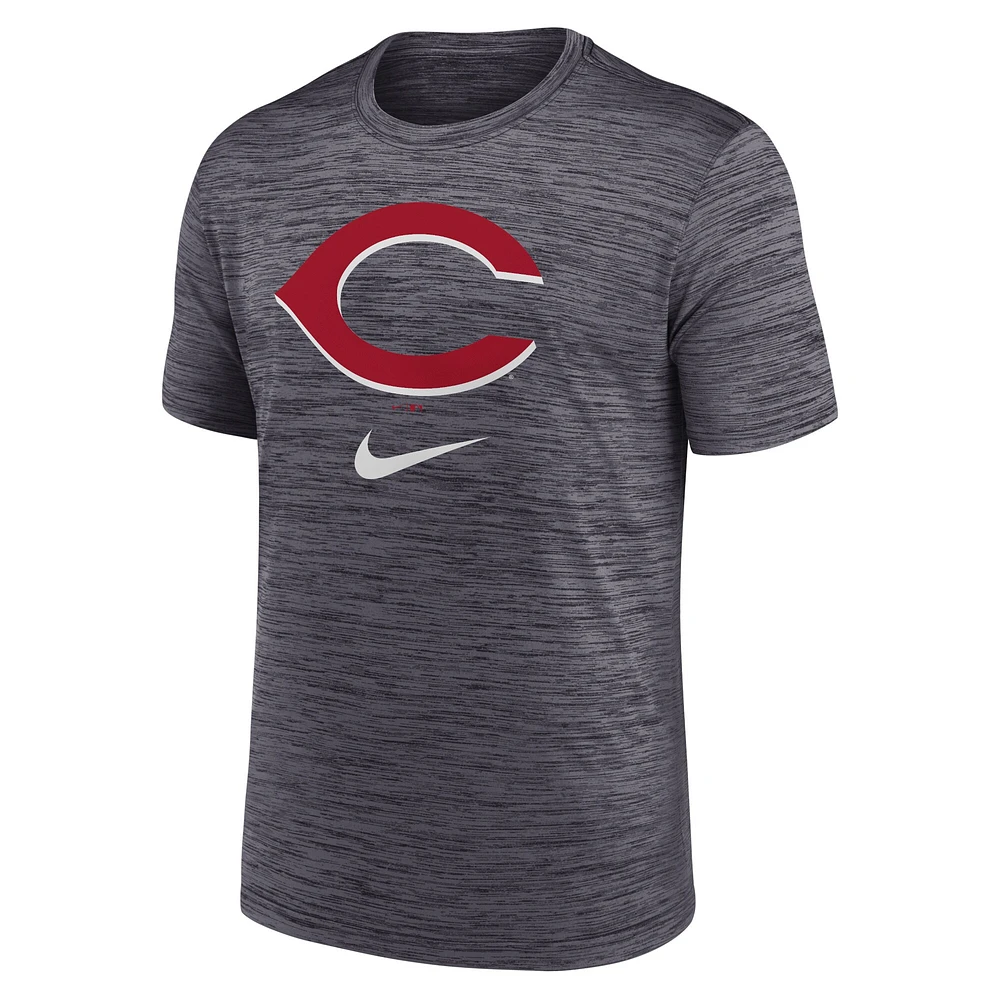 T-shirt Nike Performance Cincinnati Reds Logo Velocity pour homme - Noir