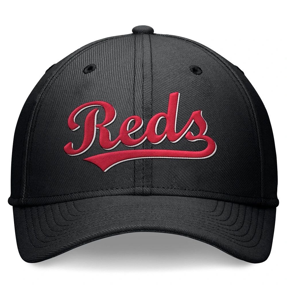 Casquette Nike Performance Flex noire pour homme des Reds de Cincinnati