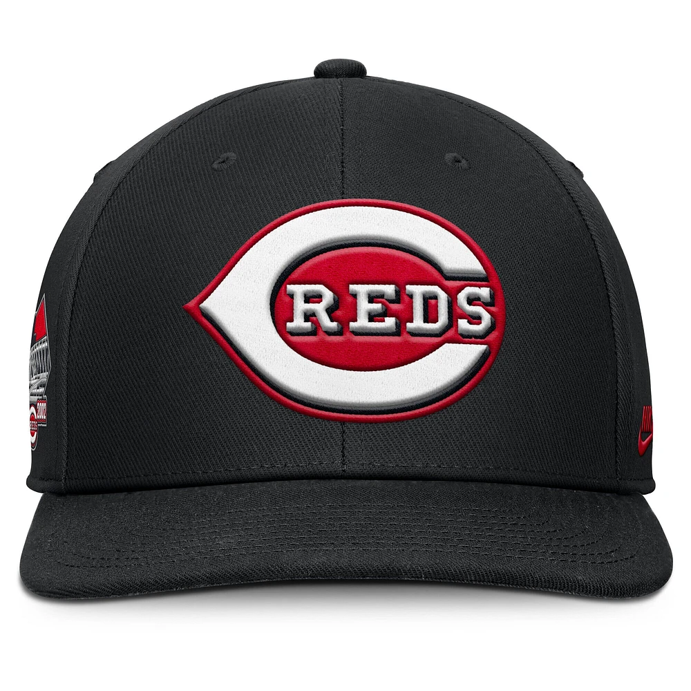 Casquette Snapback Nike Pro Performance noire pour homme des Cincinnati Reds