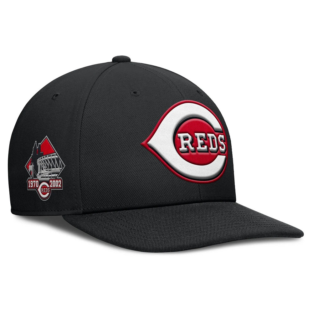 Casquette Snapback Nike Pro Performance noire pour homme des Cincinnati Reds