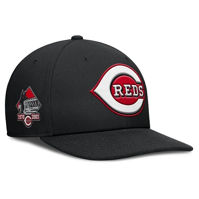 Casquette Snapback Nike Pro Performance noire pour homme des Cincinnati Reds
