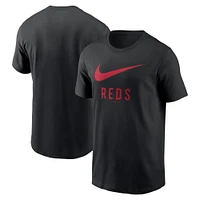 T-shirt Nike noir avec logo Swoosh des Reds de Cincinnati pour homme