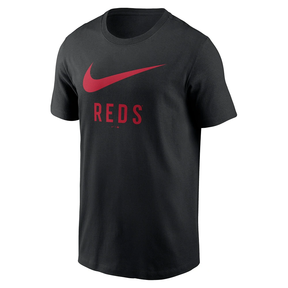 T-shirt Nike noir avec logo Swoosh des Reds de Cincinnati pour homme