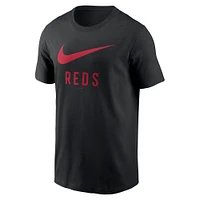 T-shirt Nike noir avec logo Swoosh des Reds de Cincinnati pour homme