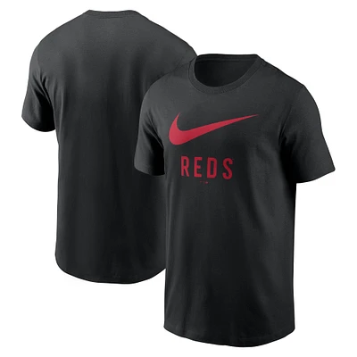 T-shirt Nike noir avec logo Swoosh des Reds de Cincinnati pour homme