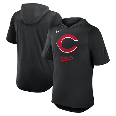 T-shirt à capuche Nike noir pour homme des Reds de Cincinnati