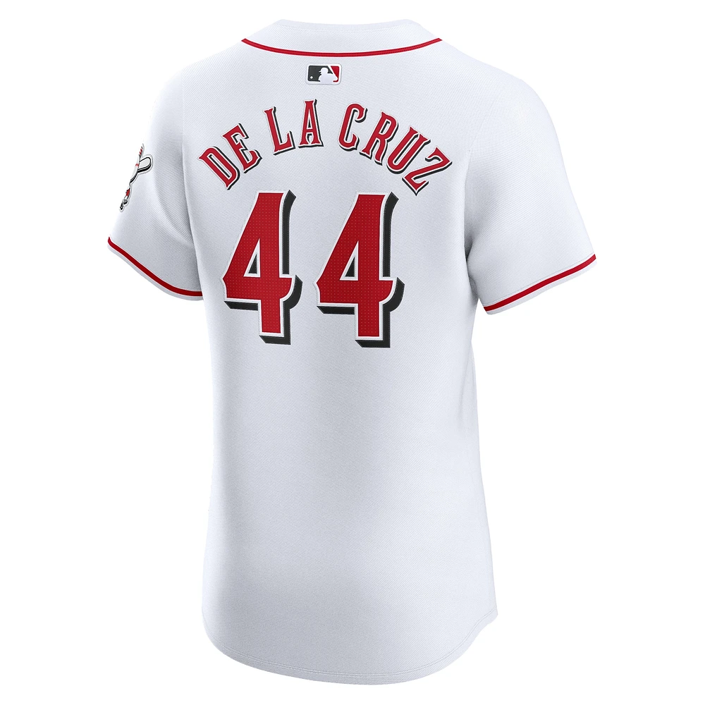 Maillot de joueur d'élite à domicile Nike Elly La Cruz pour homme, blanc, des Reds Cincinnati