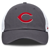 Casquette de camionneur ajustable Nike grise pour homme des Cincinnati Reds