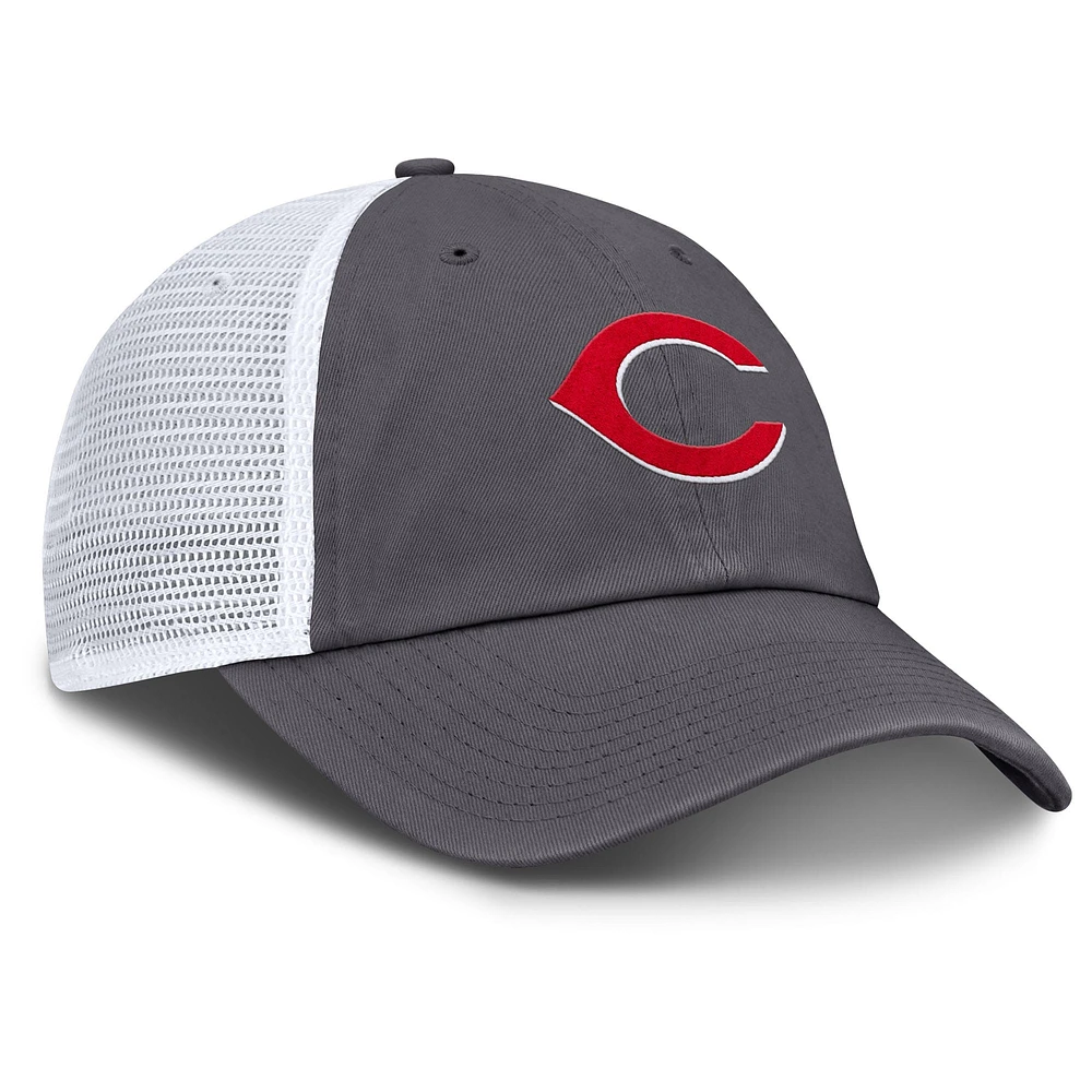 Casquette de camionneur ajustable Nike grise pour homme des Cincinnati Reds