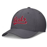 Casquette Nike Performance Flex grise pour homme avec logo Swoosh des Reds de Cincinnati