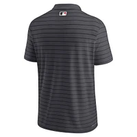 Men's Nike Heather Charcoal Cincinnati Reds Authentic Collection Victory Striped Performance Polo