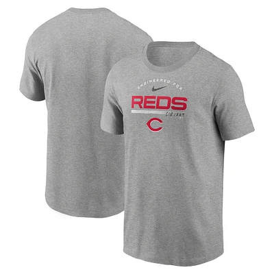 T-shirt Nike Heather Grey Cincinnati Reds Team Engineered Performance pour homme