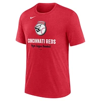 T-shirt Nike rouge chiné pour homme avec logo des Reds de Cincinnati