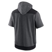 Men's Nike Heathered Charcoal/Black Cincinnati Reds Authentic Collection Dry Flux Performance Quarter-Zip Short Sleeve Hoodie