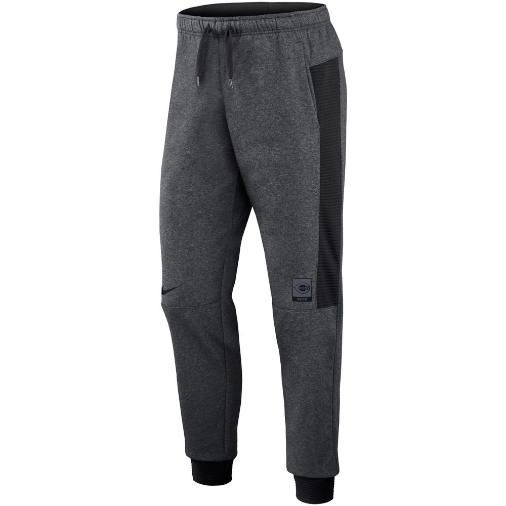 Men's Nike Heathered Gray/Black Cincinnati Reds Authentic Collection Flux Performance Jogger Pants