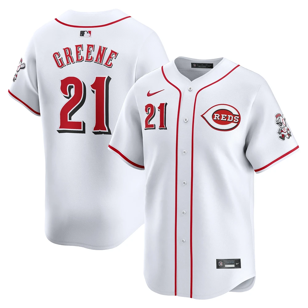 Men's Nike Hunter Greene White Cincinnati Reds Home Limited Player Jersey