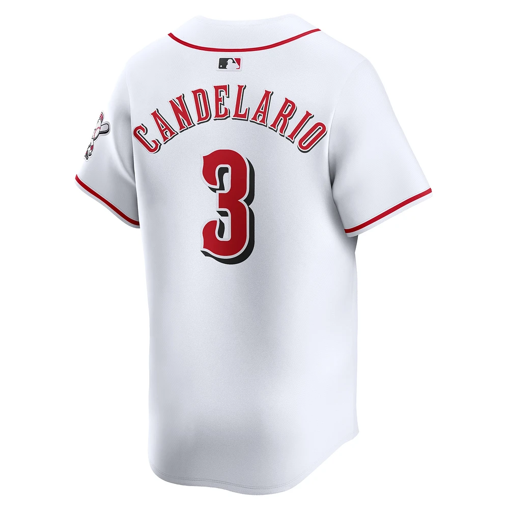 Maillot de joueur Nike Jeimer Candelario blanc Cincinnati Reds Home Limited pour homme