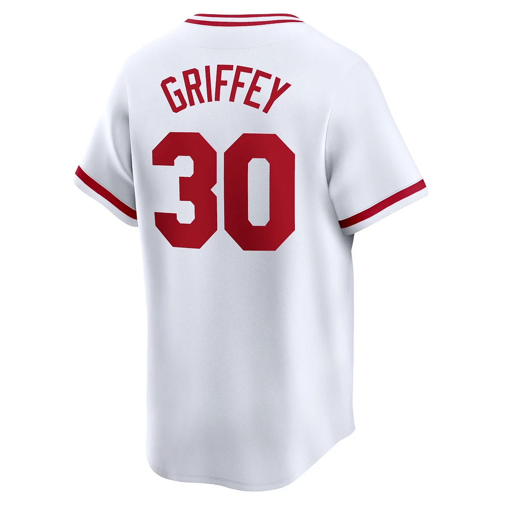 Men's Nike Ken Griffey White Cincinnati Reds Throwback Cooperstown Limited Jersey