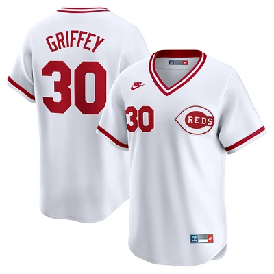 Men's Nike Ken Griffey White Cincinnati Reds Throwback Cooperstown Limited Jersey