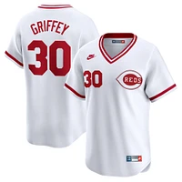 Men's Nike Ken Griffey White Cincinnati Reds Throwback Cooperstown Limited Jersey