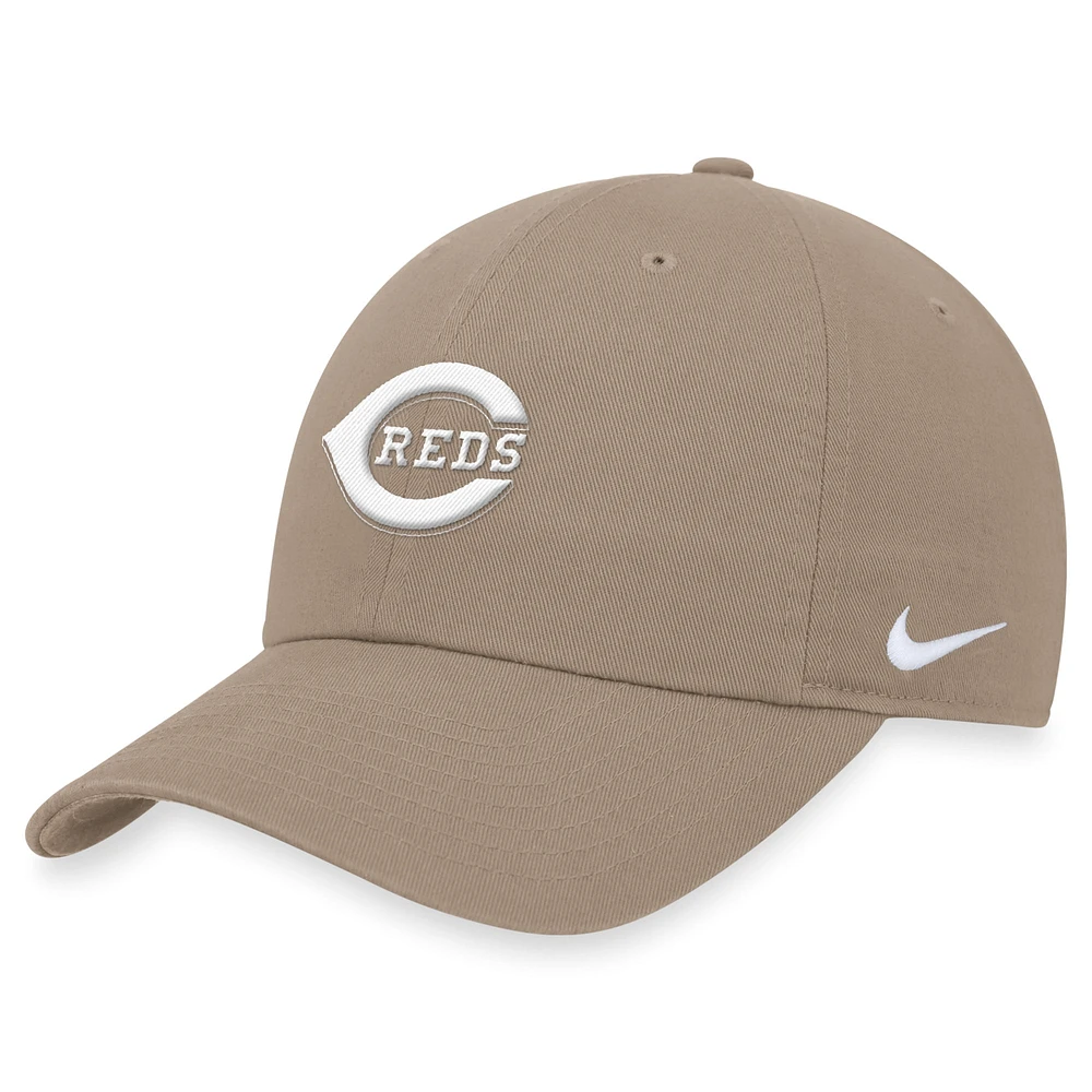 Men's Nike Khaki Cincinnati Reds Club Adjustable Hat