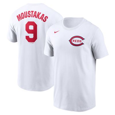 Men's Nike Mike Moustakas White Cincinnati Reds 2022 Field of Dreams Name & Number T-Shirt