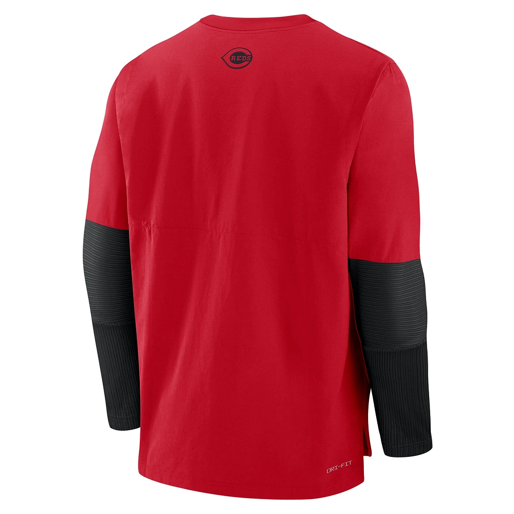 Men's Nike Red/Black Cincinnati Reds Authentic Collection Player Lightweight Performance Long Sleeve Top