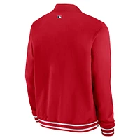 Blouson aviateur entièrement zippé Nike rouge Cincinnati Reds Authentic Collection pour homme