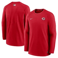 T-shirt à manches longues Nike Cincinnati Reds Authentic Collection Logo Performance pour homme rouge