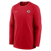 Men's Nike Red Cincinnati Reds Authentic Collection Logo Performance Long Sleeve T-Shirt