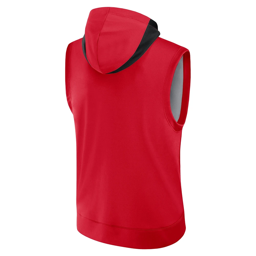Men's Nike Red Cincinnati Reds Authentic Collection Performance Sleeveless Pullover Hoodie