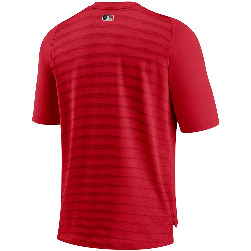 T-shirt à col en V Performance d'avant-match Nike Cincinnati Reds pour homme, rouge