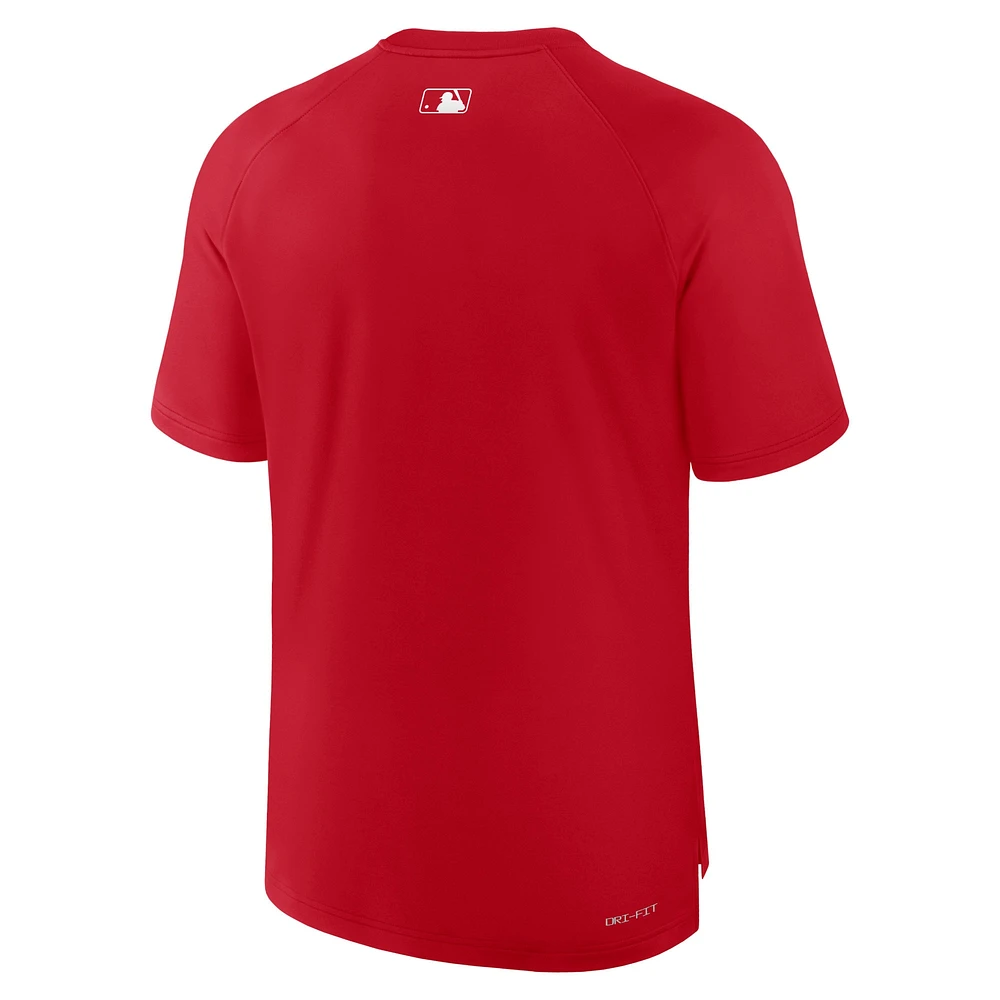 Men's Nike Red Cincinnati Reds Authentic Collection Pregame Raglan Performance T-Shirt