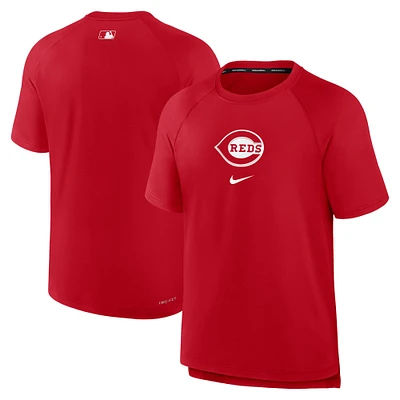 T-shirt de performance raglan d'avant-match Nike rouge Cincinnati Reds Authentic Collection pour homme