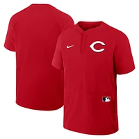 Coupe-vent à manches courtes raglan Nike pour homme, collection authentique des Reds de Cincinnati