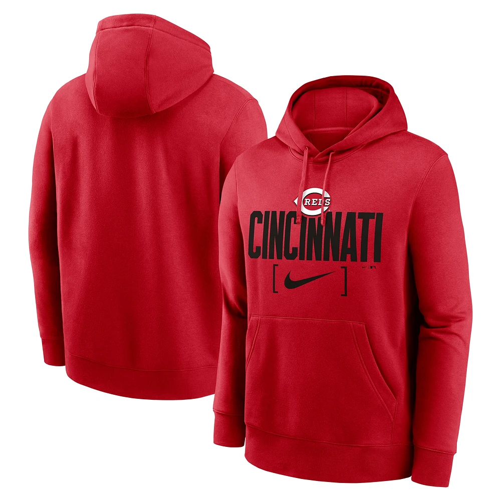 Men's Nike Red Cincinnati Reds Club Slack Pullover Hoodie