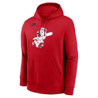 Sweat à capuche Nike rouge pour homme des Cincinnati Reds Cooperstown Collection Logo Club